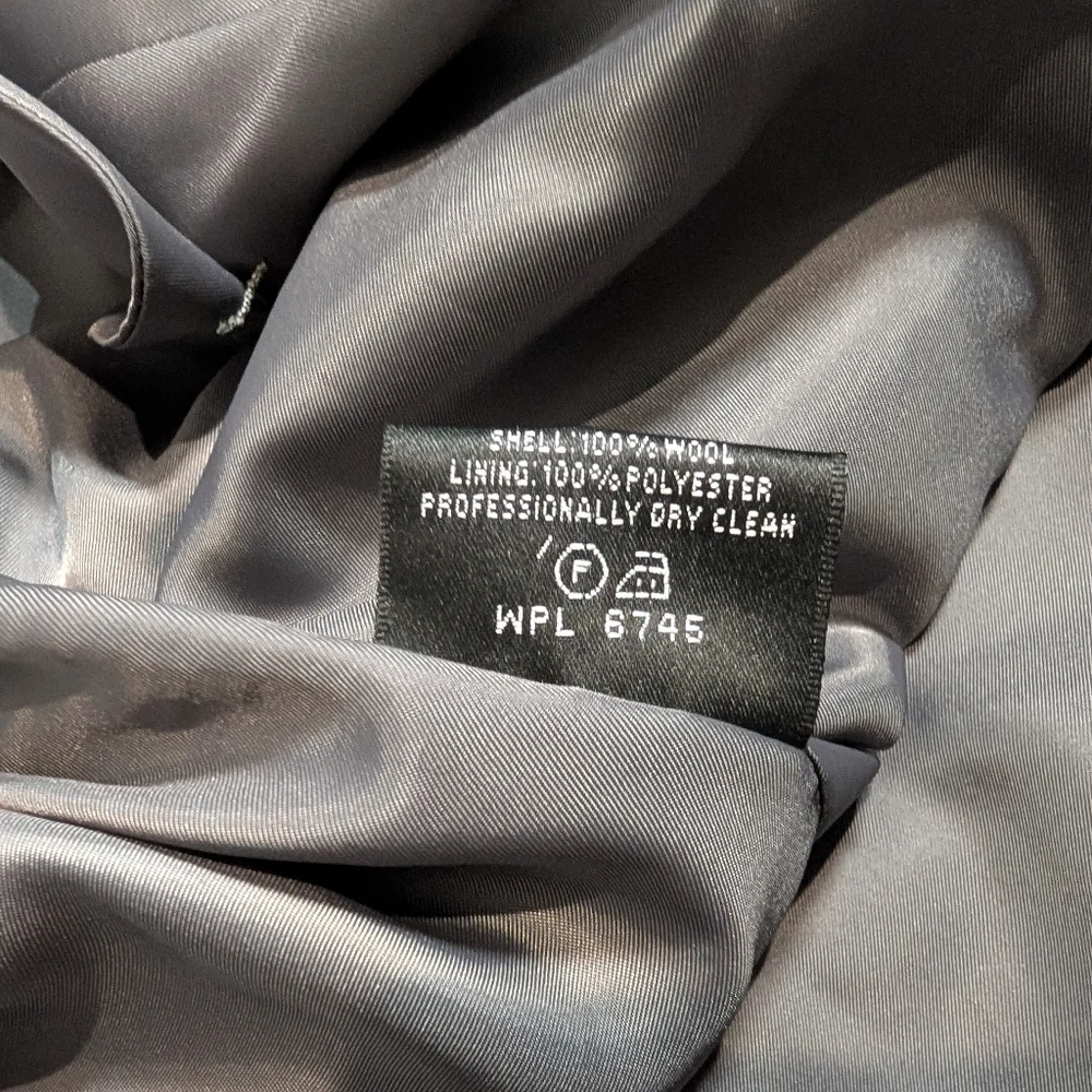 Jean-Paul Germain Men's Grey Checkered Wool‎ Blazer With Blue Stripe Size 46 XL
